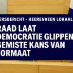 Heerenveen Lokaal democratie gemiste kans Raad laat democratie glippen